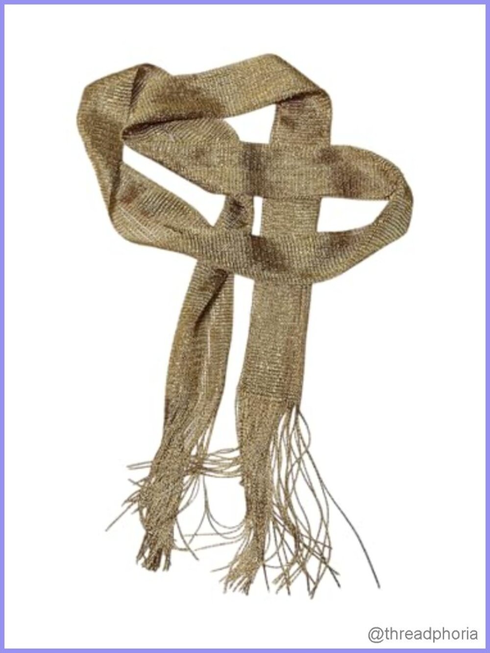 Shiny Fringe Thin Scarf Lightweight Metallic Design Women's Accessory